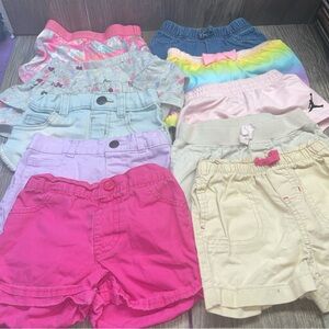 Baby Girl's Clothes Lot Of 10 Size 12M Summer Spring Shorts Various Brands